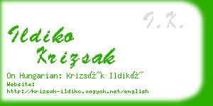 ildiko krizsak business card